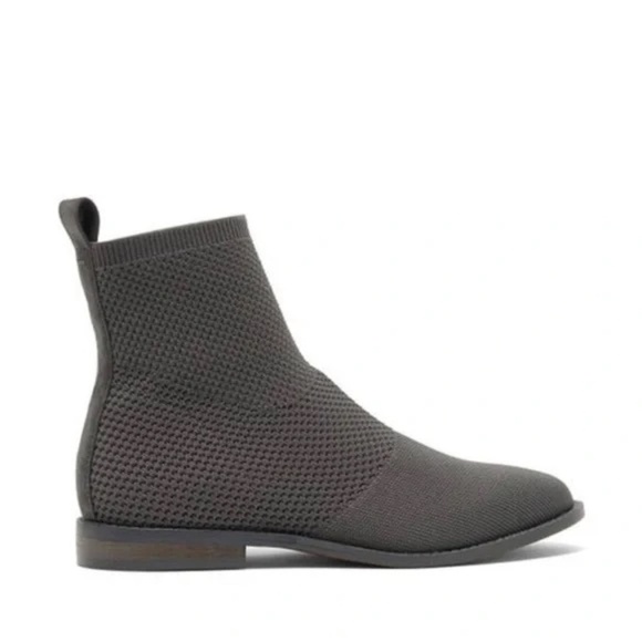EILEEN FISHER Jude Graphite Gray Boots Textured Recycled Stretch Size 10 - Picture 11 of 12